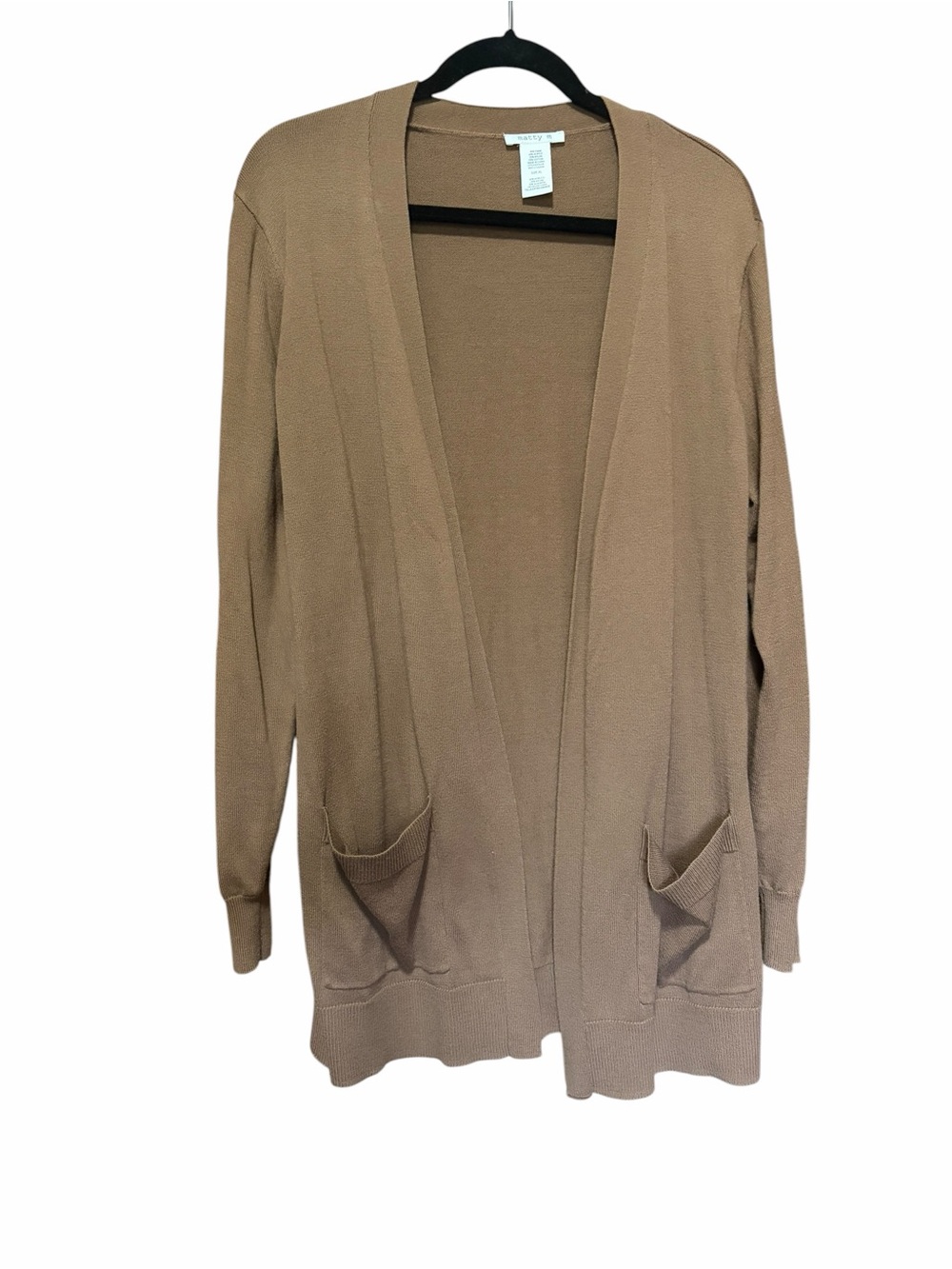 Matty M Open-Front Camel/Tan Cardigan